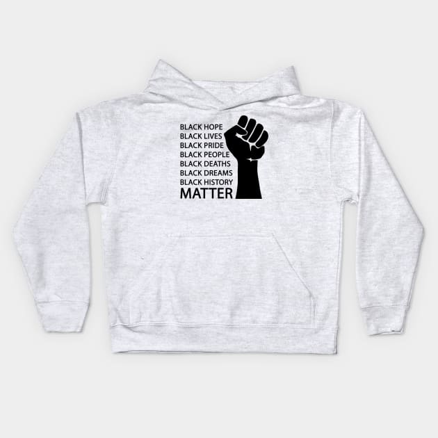 Black lives matter Kids Hoodie by valentinahramov